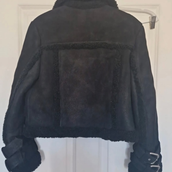 Allsaints Asher black shearling jacket - Picture 3 of 4